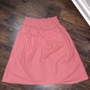 Cato Pink Smocked A-Line Skirt Knee-Length Resort Wear